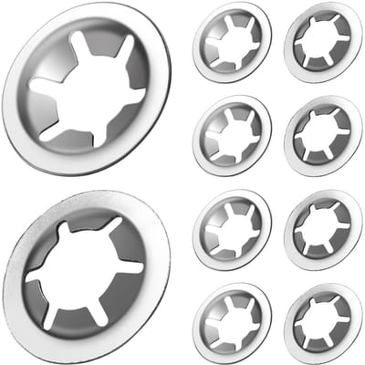 Dailygoody - M4 Starlock sluitringen - Roestvrij staal - Corrosiebestendig - Klemringen - Voor gebruik in vochtige omgevingen - 10 stuks