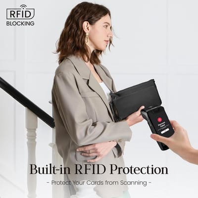 befen Echt Lederen Polsbandje Clutch Portemonnee Portemonnees met RFID-blokkering, Kleine Crossbody Tassen Schouder Handtas voor Vrouwen