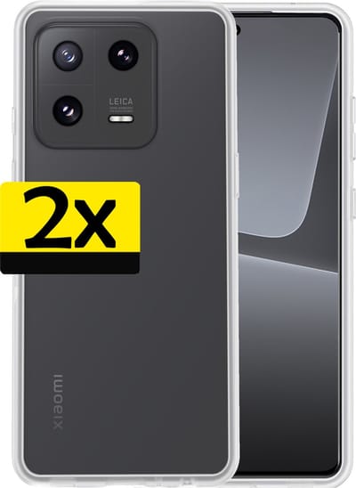 Hoesje - 2 Stuks - Geschikt voor Xiaomi 13 - Sterk & Shockproof - Case Siliconen - Back Cover - Telefoon Hoes - Telefoonhoesjes - Transparant