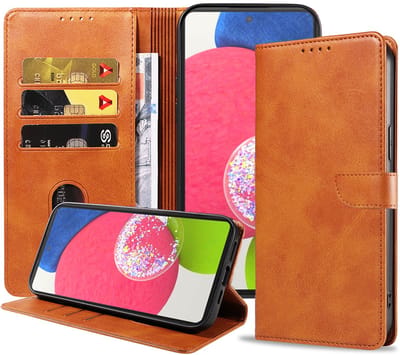 Geschikt voor Samsung Galaxy A52s 5G Telefoonhoesje Kunstleer met Magnetisch lipje en Pasjeshouder Book Case met Klepje - Bruin - Smartphonica geschikt voor Samsung Galaxy A52s 5G