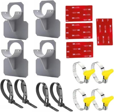 4-pack grijze zwembadslangaccessoires voor lekvrije en weerbestendige zwembaden