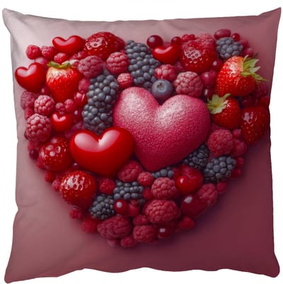Sierkussens - Kussentjes Woonkamer - 50x50 cm - Fruit - Hartjes - Aardbeien - Frambozen - Bosbessen