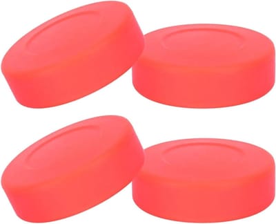 Hockeypucks Kinderen - Oefenpucks Ijshockey - Sporttraining Verbeteren - Hoge Hardheid Duurzaamheid - 4 Stuks - Rood