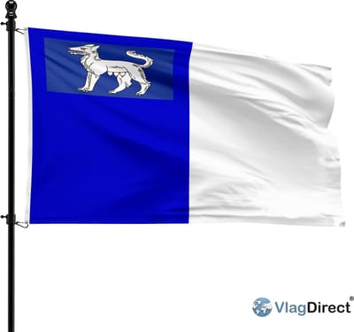 Gemeente La Louvière vlag - 90 x 150 cm.