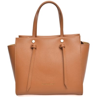 Anna Luchini Brown Rundleer Tas