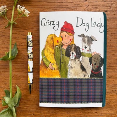 Alex Clark Large Chunky Notebook Crazy Dog lady~ A5 Softcover Notitieboek Hond