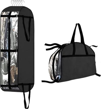 La'Moussawi ® Kledingbeschermhoes Reistas 125 x 60 x 25 cm met Rits en Transparant Venster