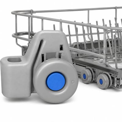 4 Stuks Wielhouder Geschikt voor Whirlpool Vaatwasser – Wiel Clip – Korfwiel Bevestiging – Vervangingsonderdeel – Blauw