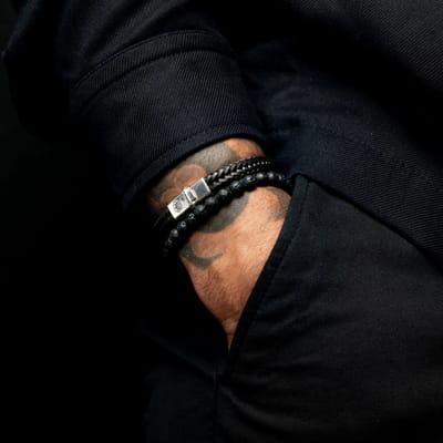 Rebel & Rose armband Small Braided Apollo Black RR-L0172-S