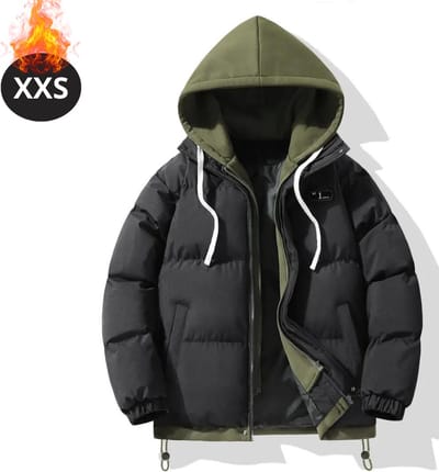 Livano Winterjas - Parka - Heren - Winter - Jas - Volwassen - Stijlvol - Met Capuchon - Gewatteerde Jas - Zwart - XXS