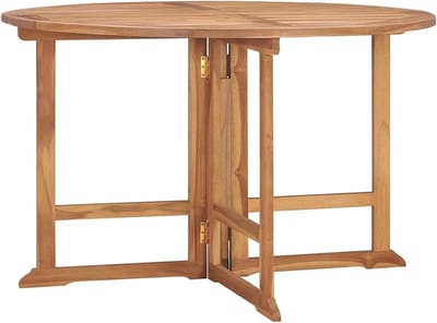Houten Tuintafel - Klaptafel Buiten - Gezellig Dineren - Inklapbaar Design - Diameter 110x75cm - Natuurlijk Hout