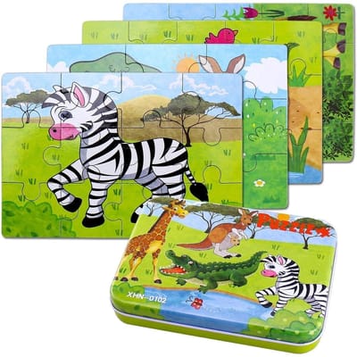 Dailygoods- Puzzelspeelgoed 4 moeilijkheidsniveaus - Kinderpuzzels 9/12/15/20 stukjes - Educatief speelgoed - Draagbaar - Veilig en duurzaam - Lichtgewicht 262 g - Kinderpuzzel