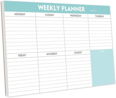 Wekelijkse planner - Notitieblok agenda - Productiviteit verhogen - Ongedateerd ontwerp - 52 vellen - Natuurlijk