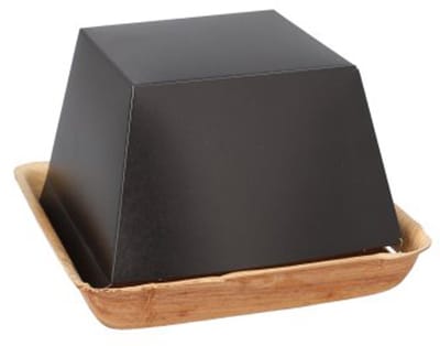 25 Hamburgerbox Palmblad hoekig 8 cm x 14 cm x 14 cm , klein met apart deksel