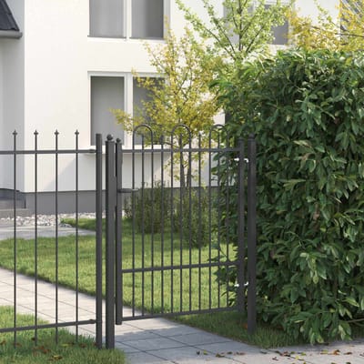vidaXL - Hekpoort - DRONTEN - 100 - x - 125 - cm - Metaal - Zwart - Vergrendelbaar