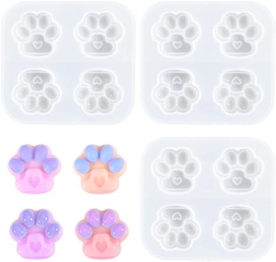 Mini Bear Claw Epoxy Resin Mallen voor Honden en Katten - Silicone Moulds voor DIY Sieraden en Creatieve Ambachten