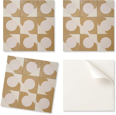 Set vinyltegels met decoratieve geometrische cirkels en bogen voor keuken of badkamer, 20x20x20 cm