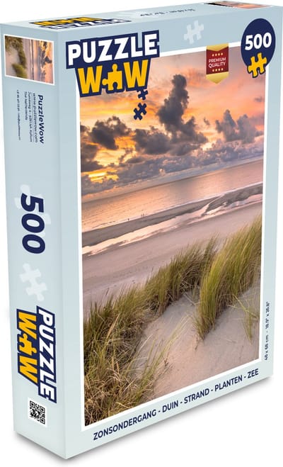 Puzzel Zonsondergang - Duin - Strand - Planten - Zee - Legpuzzel - Puzzel 500 stukjes