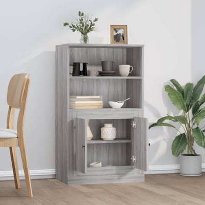vidaXL - Hoge - kast - 60x35,5x103,5 - cm - bewerkt - hout - grijs - sonoma - eikenkleur
