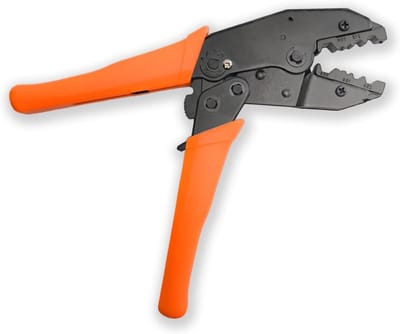 Krimptang kabelschoenen - Adereindhulzen tang krimper - Elektrische installaties - Geïntegreerde veiligheidshendel - 4 krimpmaten - Oranje