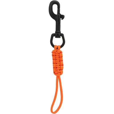 Lanière de plongée sous-marine en acier inoxydable Tressée à la main Professionnelle Empêche la perte Lanière avec mousqueton à ressort pour gilet de stabilisation orange