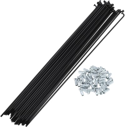 JHUBERS- Fiets Spaken 12G 290mm - Carbon Staal - Zwart - Set van 1 - Duurzaam - Vervangbare Nippels - Wielspaken