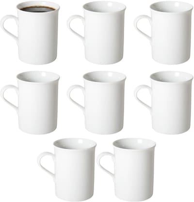 Gerimport Koffie / thee mok Porto - 8x stuks - wit - 290 ml - mokken - keramiek