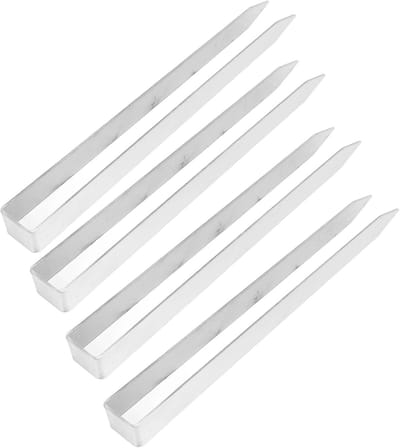 Grondankers U-vorm - Tuinpalen Steunen - Stabiliteit Buiten - Roestvrij Staal - 30 cm Lengte - Zilver