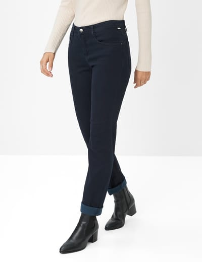 Body fit recht broek van lyocell-mix met aandeel van modal en katoen model 'CAROLA'