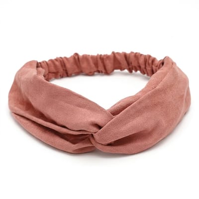 Roze stoffen haarband dames – elastische hoofdband met twist design – zachte modieuze haarband voor dagelijks gebruik, yoga en skincare