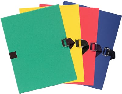Exacompta Map uitrekbare rug en klep in gekleurd canvaspapier - 24x32 cm - Zwart - 223265E