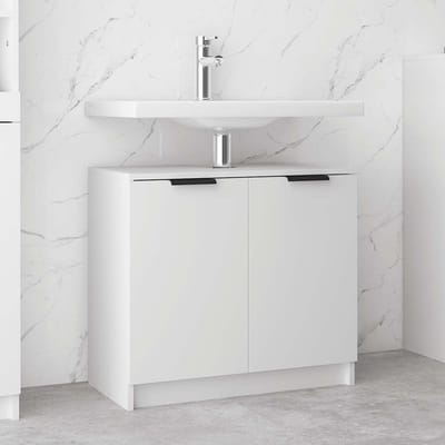 vidaXL - Badkamerkast - 64,5x33,5x59 - cm - bewerkt - hout - wit