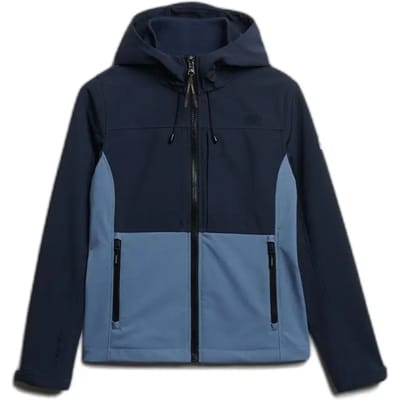Superdry Hooded Colourblock Trekker Jas Blauw Grootte: 36