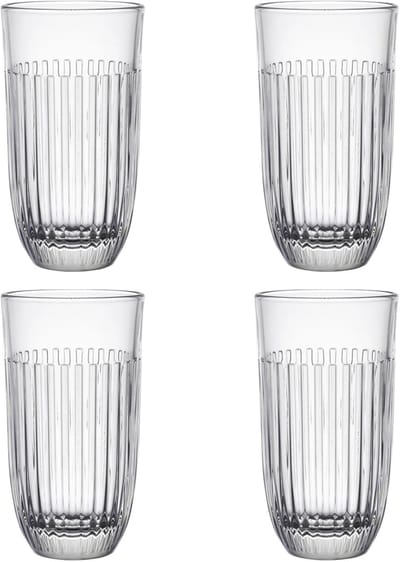 La Rochère Ouessant Longdrinkglazen – Set van 4 Luxe Franse Drinkglazen – 43 cl – Tijdloos & Duurzaam Glaswerk – Elegant Design voor Cocktails, Water, Frisdrank en Iced Coffee – Hoogwaardig Kwaliteitsglas – Geschikt voor Dagelijks Gebruik