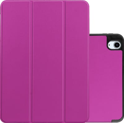 Hoes - Geschikt voor Apple iPad Air 5 (2022) - 10.9 inch - 5e Generatie - M1 - Dun & Stevig - Trifold Bookcase - Hard Cover Case - Met Uitsparing Geschikt voor Apple Pencil - Hardcover Book - Tablet Hoesje - Paars