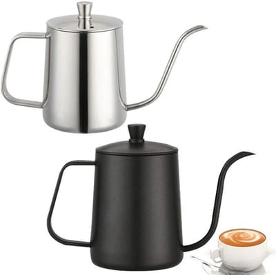 Theeketel - Waterkoker Kruik - Koffie en Thee - Zwanenhals Uitloop - 600ml - Zwart