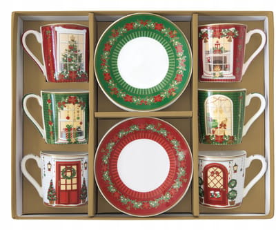 Easy Life Kerstkopjes & Schotels Set 6x100ml - Festive Avenue