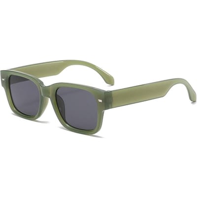 Lunettes de soleil vintage tendance pour femmes et hommes, lunettes de soleil rectangulaires rétro intemporelles pour une utilisation en extérieur, conduite, protection UV 400 pour hommes, lunettes gray