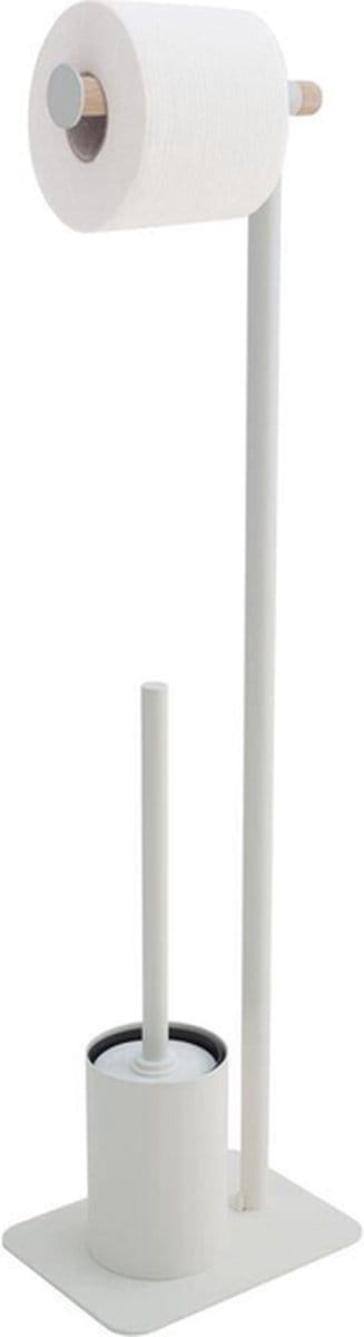 Sealskin Brix Toiletbutler vrijstaand - Toiletborstel met houder - wc rolhouder zonder klep - Wit