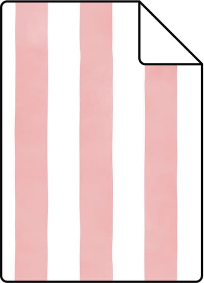 Proefstaal ESTAhome behang strepen roze en wit - 26.5 x 21 cm - 131306-S