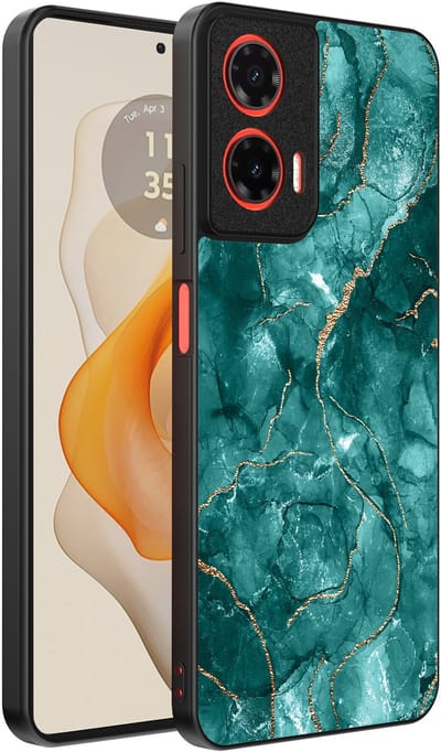 Smartphonica Telefoonhoesje Geschikt voor Motorola Moto G Stylus 2024 met marmer opdruk - TPU backcover case marble design - Goud Groen geschikt voor Motorola Moto G Stylus 2024