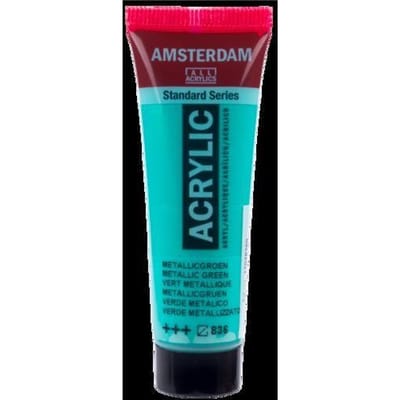 Peinture acrylique en tube - Vert métallique - 836 - Amsterdam - 20ml