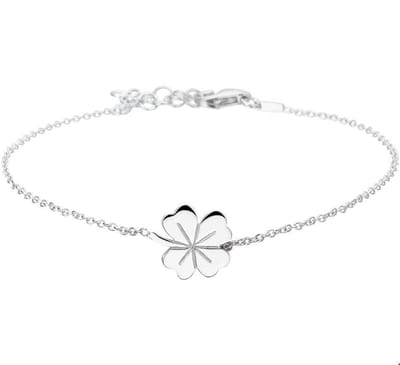 Zilver Gerhodineerde Armband klaver 1 1324422