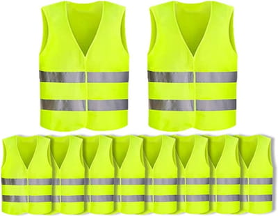 Veiligheidsvest Geel met Reflecterende Stripes voor Werknemers en Bestuurders - 360 Graden Zichtbaarheid en Comfortabel Ontwerp