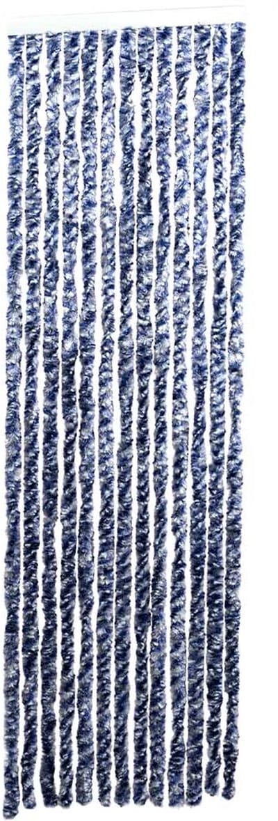 Happy Rhino - Vliegengordijn Chenille Gemeleerd Grijs Blauw - 56 x 190 cm - Hordeur