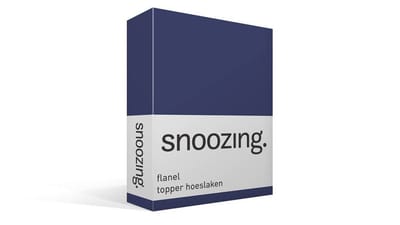 Snoozing - Flanel - Hoeslaken - Topper - Eenpersoons - 80/90x200 cm - Navy