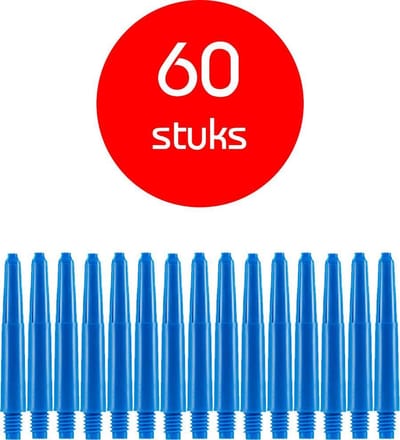 Darts Set - darts shafts - 20 sets (60 stuks) - short - blauw - dart shafts - shafts