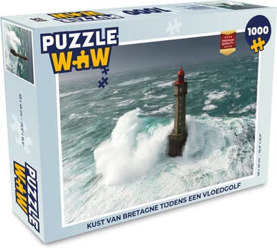 Puzzel Kust van Bretagne tijdens een vloedgolf - Legpuzzel - Puzzel 1000 stukjes volwassenen