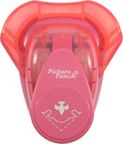 Vaessen Creative Hoekpons - Figuurpons - Lelie met Sierrand - 1,8 x 2,2 cm