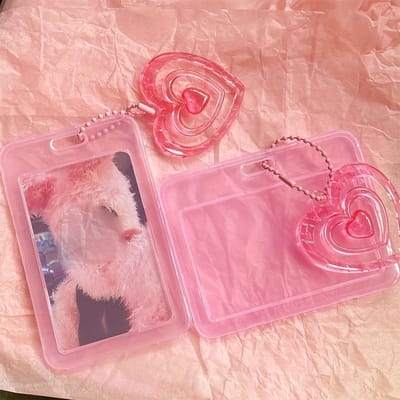 2 pièces Pochette transparente pour carte à poudre, Version verticale Pochette transparente pour carte, 3 pouces Carte photo d'idole, Carte d'étudiant Carte de bus 2pcs